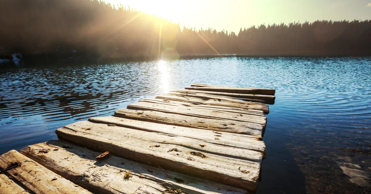 looking out on a lake