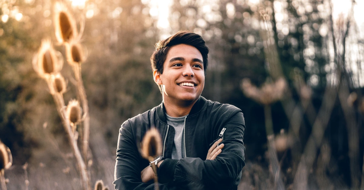 Young man smiling