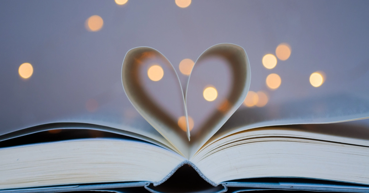 a heart made out of the pages of a book