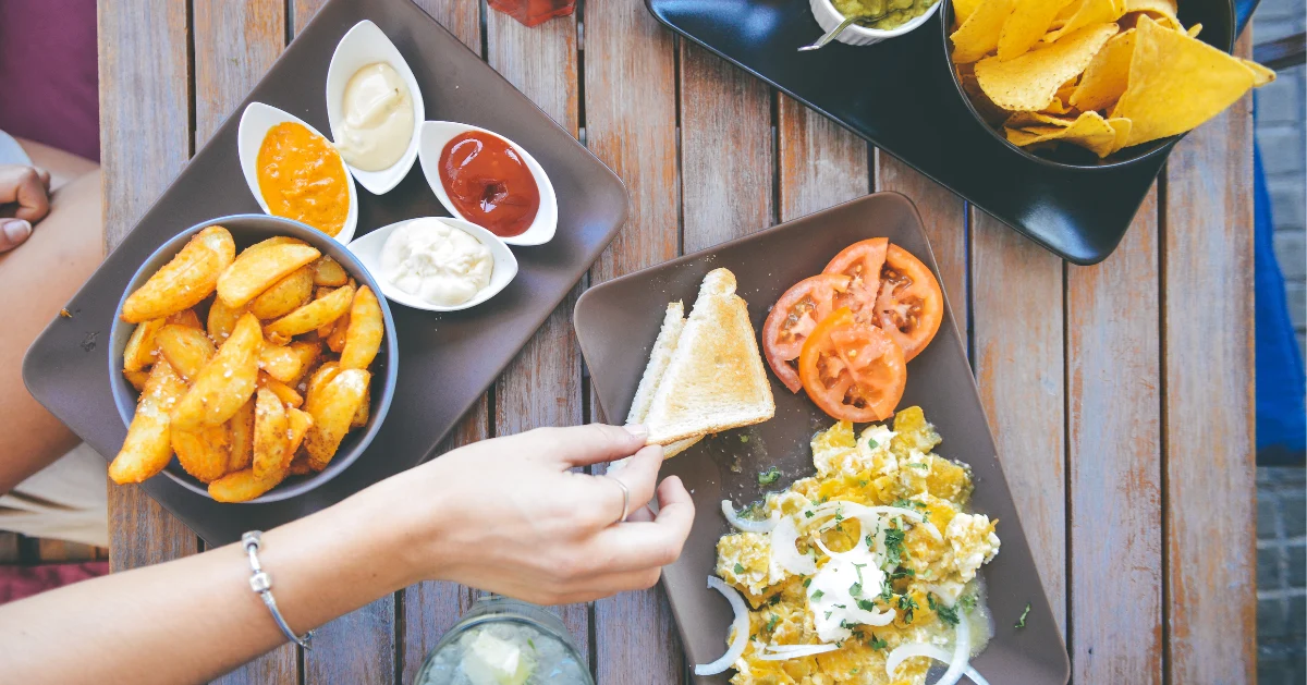 Food on a table